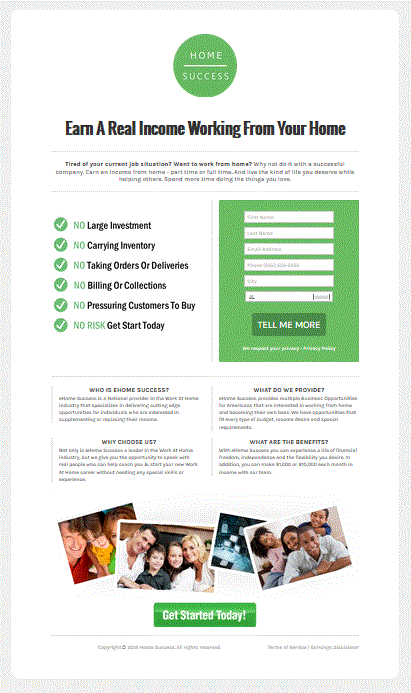 HomeBusiness Landing page